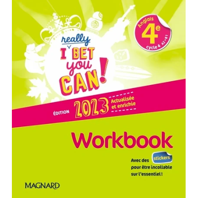 I REALLY BET YOU CAN! ANGLAIS 4E (2023) - WORKBOOK