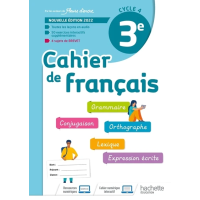 CAHIER FRANCAIS 3E CYC4