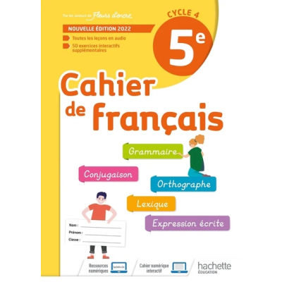 CAHIER DE FRANCAIS CYCLE 4/5E - CAHIER D'ACTIVITES - ED. 2022
